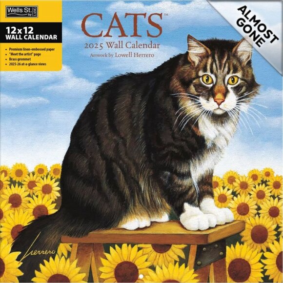 Well's St by Lang Cats 2025 Wall Calendar Lowell Herrero - Picture 1 of 3